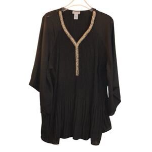 Catherines‎ Black Blouse Elegant and Versatile Top Women’s 3X